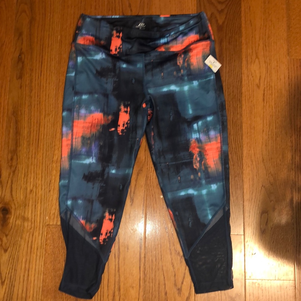 Blue & Orange Capri Workout Leggings